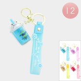 Bubble Tea Cat Milk Cap Drink Keychains
