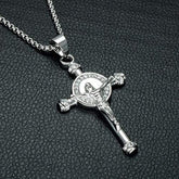 Wholesale JESUS ON SILVER CRUCIFIX CROSS ON CHAIN NECKLACE (Sold by the PIECE OR dozen)
