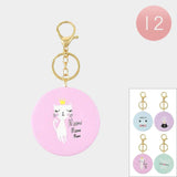 Cat Printed Compact Mirror Keychains