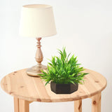 artificial bamboo leaves plant with wood hexagon pot