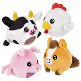 3" Farm Animal Squeezy Bead Plush – Assorted Designs, Soft, Squishy, and Fun