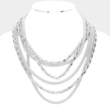 Trendy Multi-Layered Metal Necklace – Stylish and Bold Statement Jewellery for Every Occasion