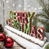 CF-11 Exquisite Art Deco Gingerbread Candy-Painted Resin Sign & Plaque - Festive Christmas Tabletop Decor for Living Room Dining Ambience - English Lettering, Unique Holiday Gift Idea, Handcrafted Craft, Vintage-Inspired, Seasonal