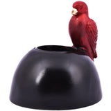 A Thirsty Bird Sitting Upon A Bowl Of Water Piece Of Art