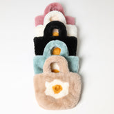 Flower Pointed Faux Fur Mini Tote Bag For Women