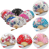 Chinese Style Hand Held Fans Personalized Pattern Silk Bamboo Folding Fans Handheld Wedding Hand Fan Cool Bamboo Flower Fan