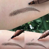 4D Microblading Eyebrow Pen 4 Forks Tip Eyebrow Tattoo Pencil Long Lasting Fine Sketch Liquid Eye Brow Make Up
