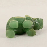 Handmade Carved Tangling Jade Elephant Gemstone Natural Crystal Figurine Good Luck Ornaments