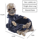 2307BA Mini Cute Skull Candle Holder Ashtray Resin Statue Decoration Ornaments Home Office Desk Decor Gift Halloween Party Dropshipping