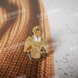 Masonic Lapel Pins Freemasonry Badge Mason Freemason BLM48  double heads eagle  size 2.1*3.2cm Gold Plated Brooch Symbol Gift