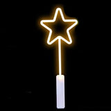 Neon Star Light Up 18 Inch Wand With Thick Handle For Kids (Sold By peices)