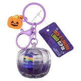 Liquid Halloween Themed Jack O Lantern Clip On Keychain Toy