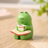 27june Frog Cute Graduation Cure Small Ornaments Office Station Emotional Stability Table Decoration Birthday Decompression Gift