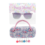 Wholesale Flower Print Unicorn Shades tween wayfarer Sunglasses with Case ( sold by - 4 PCS)
