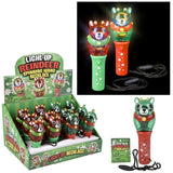 Light Up Xmas Reindeer Spinng Wand Necklace For Kids - Assorted