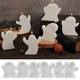 2808BA 6Pcs/Set Halloween Silicone Mold Cute Ghost Candle Mold Scented Stone Molds Gypsum/concrete/epoxy Resin Ghost Ornament Mould