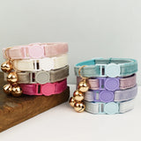 2907GP Cat Collar Bowknot Adjustable Safety pet collar Velvet cat collar Prevent cats from choking