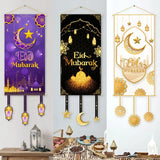 1607BA Eid Mubarak Decoration 2024 Hanging Flag Ramadan For Home Door Islamic Muslim Party Decor Ramadan Kareem Banner Eid Al-Fitr Gift
