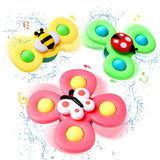 D2407TA 1pcs Baby Cartoon Fidget Spinner Toys Colorful Insect Gyro Educational Toy Kids Fingertip Rattle Bath Toys for Boys Girls Gift
