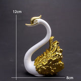 0709BA 1Pcs Crown Glass Table Swan Baking Decorative Birthday Anniversary Ornament Cake Topper Figure Paper Weight Desk Home Decoration