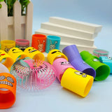 2407TA 12Pcs Neon Rainbow Plastic Smile Magic Spring Toys for Children Birthday Party Favors Piñata Fillers Carnival Prizes Goodie Bag