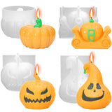 2808BA DIY Grimace Squash Silicone Candle Mould Funny Face Cushaw Resin Soap Mold Halloween Party Pumpkin Carriage Chocolate Cake Decor