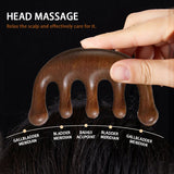 Massage Comb Head Massager Sandalwood Five Tooth Comb Whale Comb Scalp Scraping Massager Body Massage Tool
