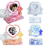 DIY Crystal Epoxy Resin Mold Moon Photo Frame With Base Silicone Mold Moon Frames Mold Cupid Love Photo Frame Home Decore Mould