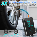 Portable Tire Inflator 150PSI Cordless Air Compressor with LED Light