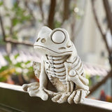 2307BA Frog Halloween Decor Model  Frog Skeleton Sculpture Frog Skeleton Prop Skeleton  For Home Living Room Bedroom Desk Top Party