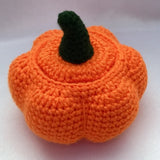 1707BA Crochet Pumpkin Basket for Halloween Decoration, Knitting Doll, Gift for Halloween Party