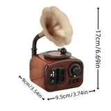 1pc, Music Box, Retro Phonograph Music Box Decoration Ornament Musical Box Table Desk Decoration Valentine's Day Gifts