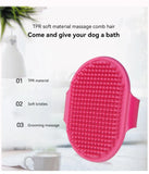 2907GP Soft Rubber Dog Cat Brush Pet Bath Silicone Comb Massage Comb Hair Remover Pet Supplies Dog Grooming Wash Cleaning Equipment