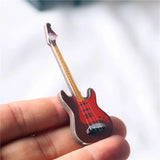 Figurines 1:12 Dollhouse Miniature Mini Classic Guitar Model Toy Instrument for Home Decoration Wood Craft Kids Gifts