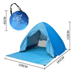 Automatic Instant Pop Up Tent Potable Beach Tent Outdoor Waterproof UV Protection Camping Fishing Tent(With door curtain)