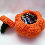 1707BA Crochet Pumpkin Basket for Halloween Decoration, Knitting Doll, Gift for Halloween Party