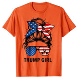Yes I'm A Trump Girl Get Over It - Trump 2024 Election T-Shirt Humor Funny Graphic Tee Tops Political Jokes Trump Support Outfit