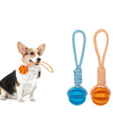 2307GP Pet Treat Balls with Rope Interactive Dog Rubber Leaking Balls Toy for Small Large Dogs Chewing Bite Resistant Toys Pet Supplies