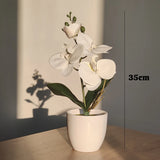 2307BA Bonsai Simulated Butterfly Orchid Artificial Potted Plant Desk Dining Table Home Office Vase Wedding Home Room Decoration Gift
