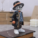 2307BA Resin Skeleton Figurines Ornament Skull Statue Resin Halloween Home Office Desk Decoration Creative Trends Home Accessories