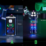D2407GG Stylish USB Rechargeable Electric Lighter Cool Windproof Dual ARC Plasma Lighters for Men Outdoor Camping Gadgets Fire Starter
