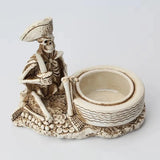 0709BA Pirate Skull Ashtray Statue Resin Sculpture Decoration Props Home Office Desk Decor Gift Halloween Party Decoration Dropshipping