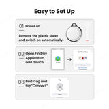 1607GG Smart Tag GPS Tracker Only Compatible with iOS Find My APP Bluetooth Gps Locator for Keys Wallet Bags Suitcase Mini Finder