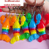 Funny Animal Buckle Fidget Keychain Toy - Assorted