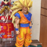 27june 32cm Dragon Ball Z Goku Figure Ssj3 Dbz Super Saiyan 3 Anime Figures Pvc Statue 2 Arms Action Figurine Model Halloween Toys Gift