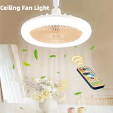 Modern Invisible Ceiling Fan with Lamp - Bedroom