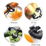 1007GG 3 in 1 Kitchen Gadget Accessories Potato Peeler Multifunctional 360 Degree Rotary Vegetable Peeler Cutter Melon Planer Grater