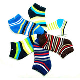Bulk Comfort Stripe Ankle Socks For Little Boy's - Assorted