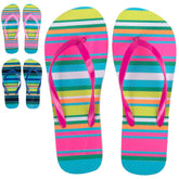 Women's Striped Flip Flops Bulk- Assorted