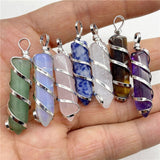 Wholesale Natural Stone Copper Wire Pendants Jewelry For Women's